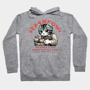 Cat Farmer's Delight: Whimsical Apple Harvest Hoodie